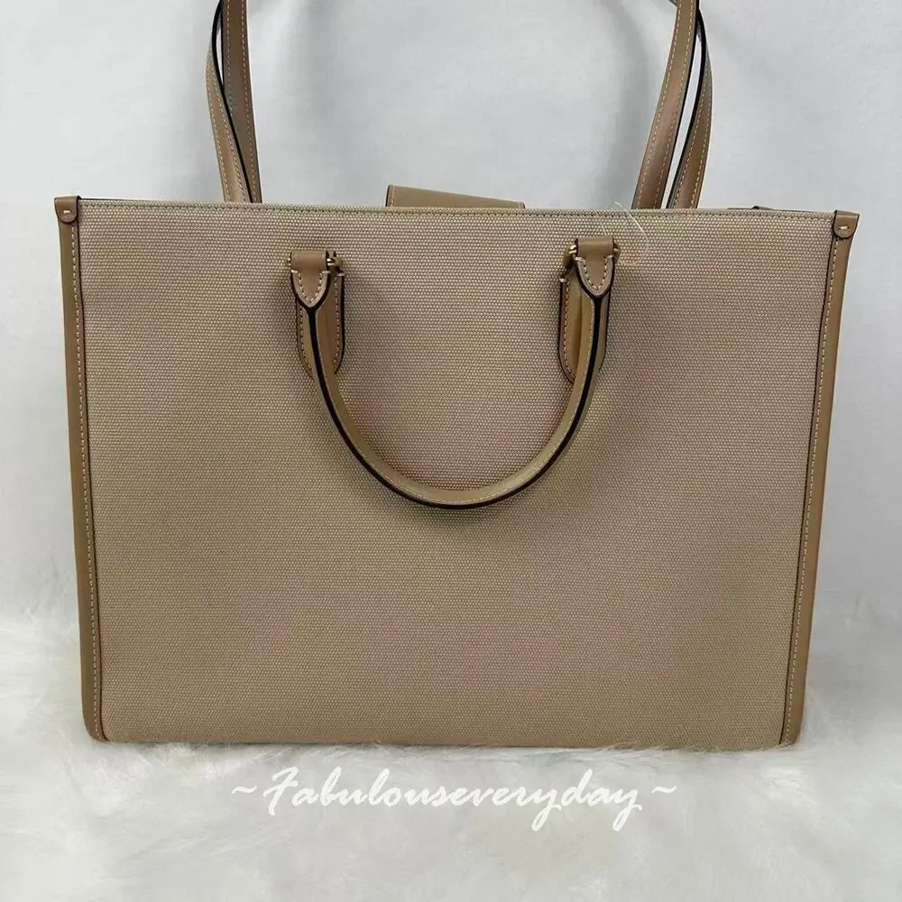 Coach Maggie Tote Bag In Colorblock In Canvas/Gold/Dark Natural Multi CAK59 NWT